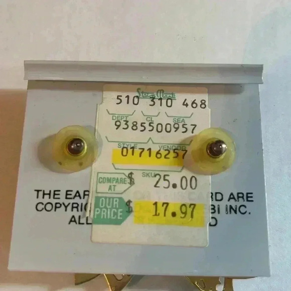 Edgar Berebi vintage earrings new green with gold accents made in the USA - Picture 2 of 3